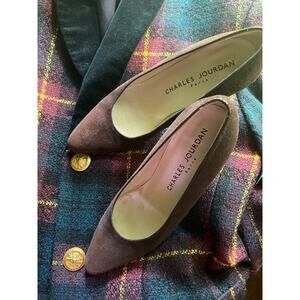 Vintage brown suede pumps by Charles Jourdan, size 6
